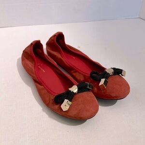 Jorja’s Monica Stella Elegant Red Ballet Flats with Bow Accent size 39
